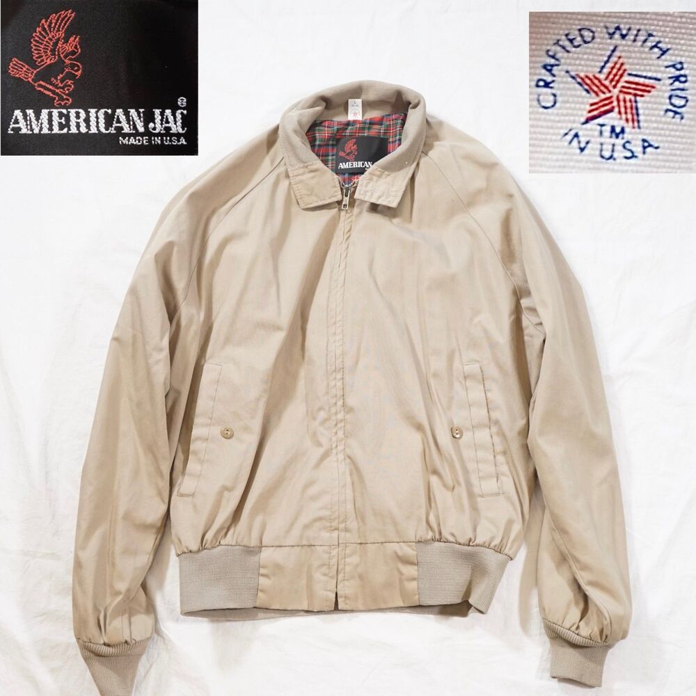 American Jac Jacket Vintage Bomber Harrington Made In USA Large Fits Small